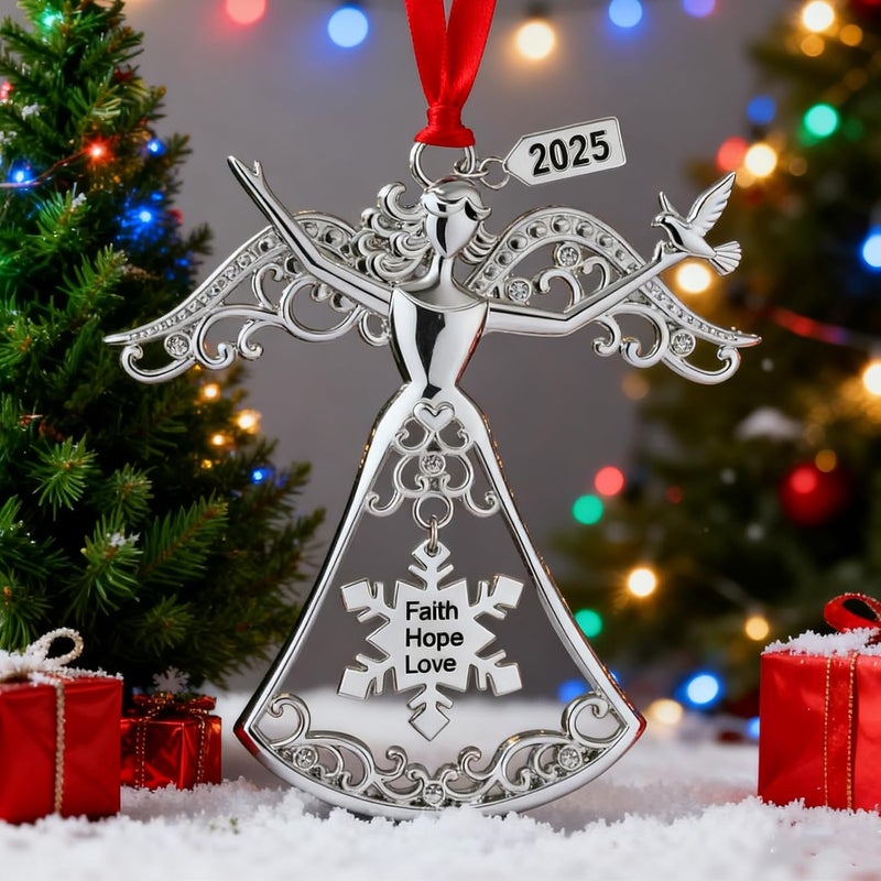 K-MLICE Christmas Tree Ornaments, Metal Christmas Hanging Ornaments for Tree, Christmas Tree Decorations, Pendant Gift Keepsake, for Frineds Family Decorative Hanging Ornaments Gifts - Image 2